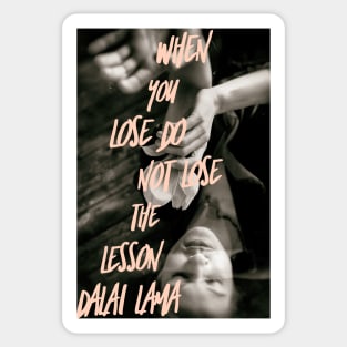 Dalai Lama Quote Blush Black and White Peaceful portrait Sticker